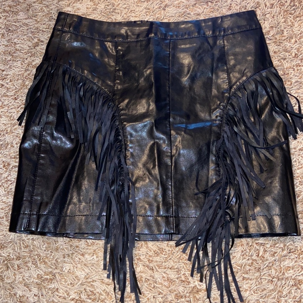 Black leather skirt